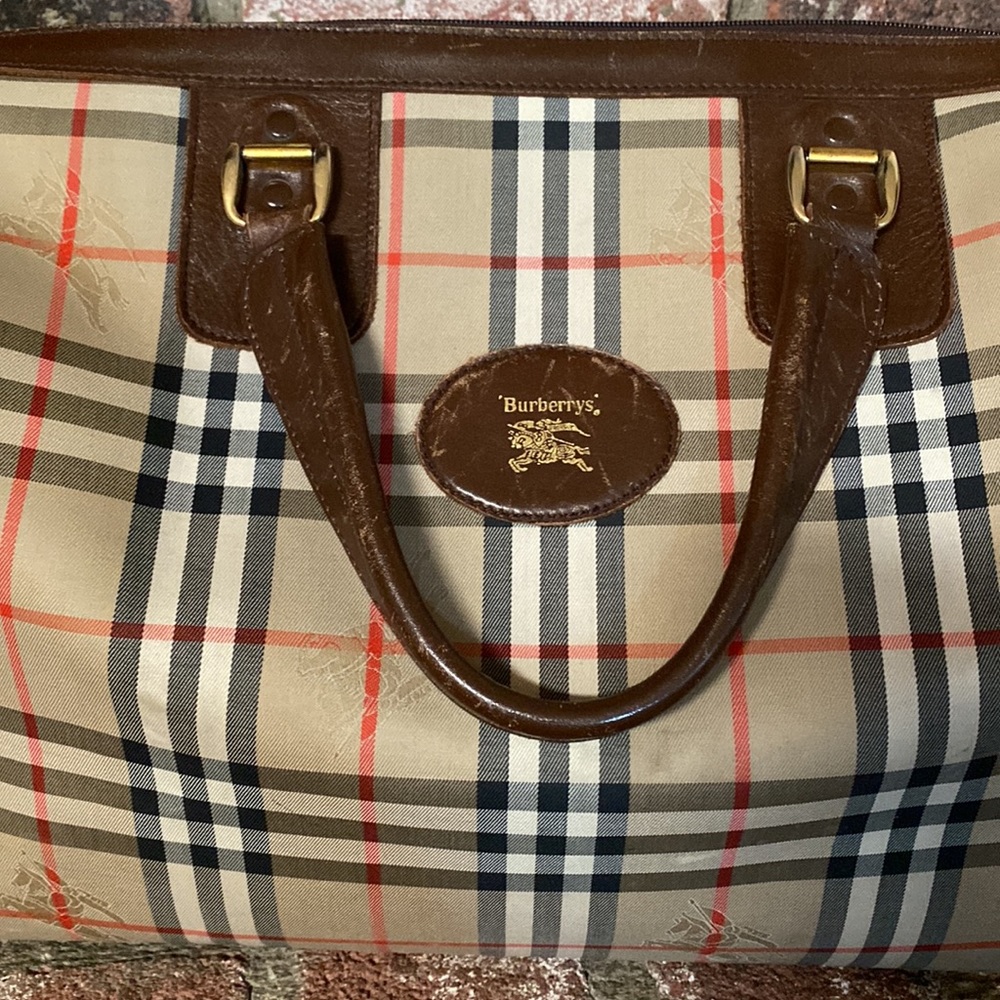 VINTAGE Burberry’s Nova Check Duffle/Travel Bag - Picture 7 of 17